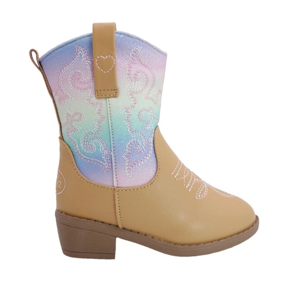 Toddler Girls Cowboy Boots Size 7 8 9 10 11 12 or 13 Pastel Rainbow Glitter